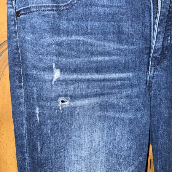Democracy Dark Blue Distressed Ankle Jeans - Picture 4 of 7